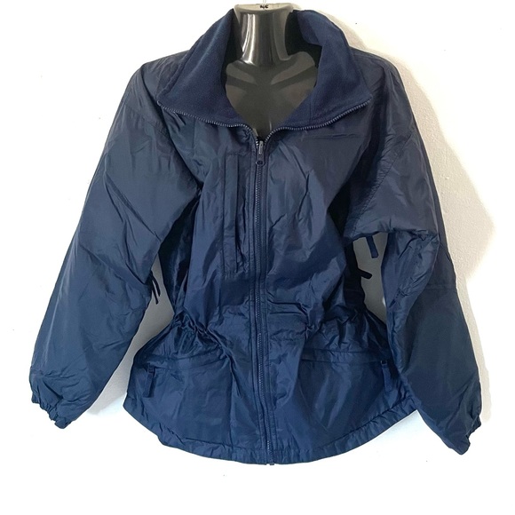 Columbia Sportwear Co Navy Blue dolman half fleece lining full zip jacket - Picture 1 of 17